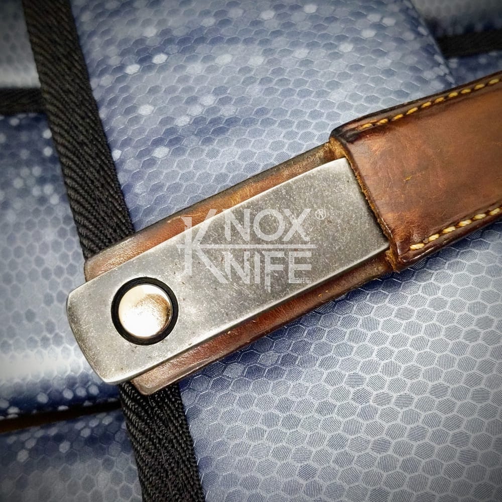 Slim Stonewashed "Gentleman" Belt Buckle Knife & Belt - Custom Knox Knife - Image 2