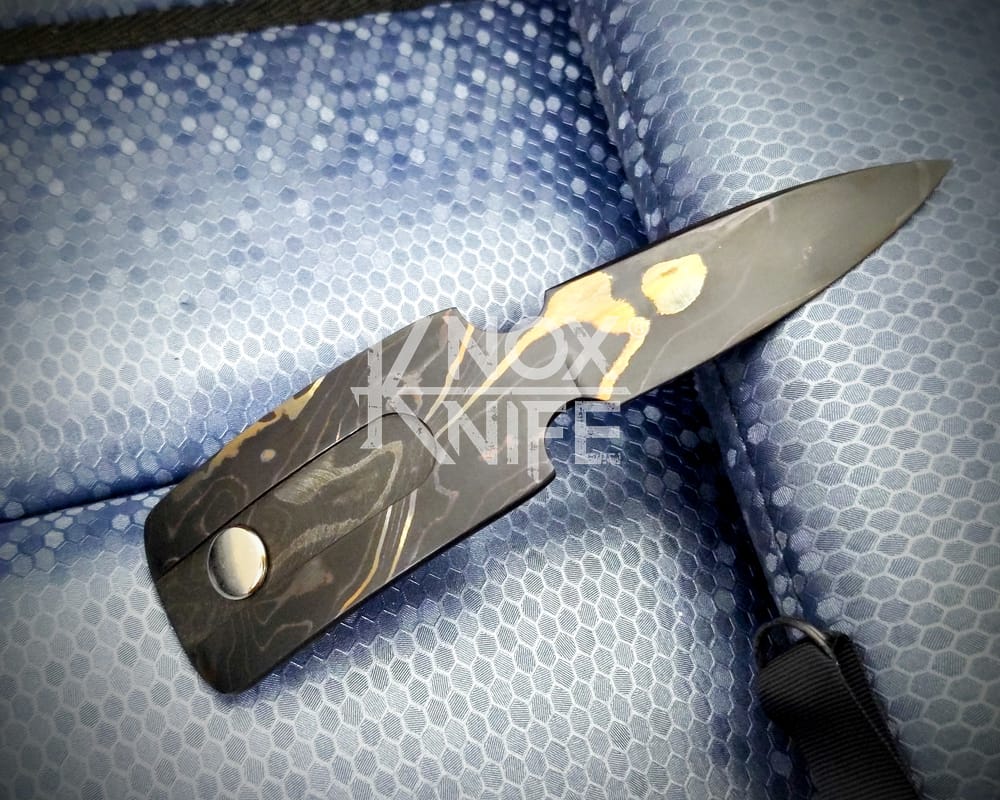 'Executive' Damascus Spear Point Belt Buckle Knife & Belt - Custom Knox Knife - Image 3