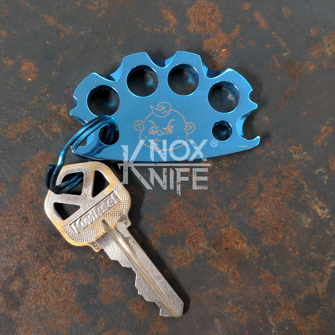 blue BabyKnucks Baby Brass Knuckles by KnoxKnives