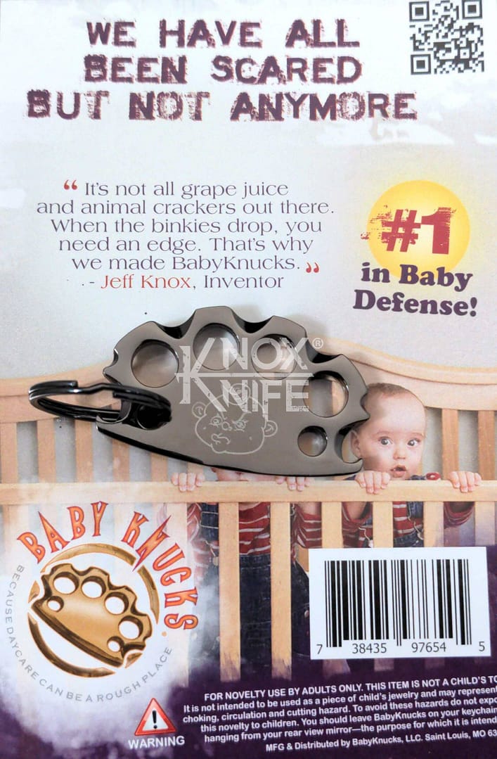 black chrome BabyKnucks Baby Brass Knuckles by KnoxKnives