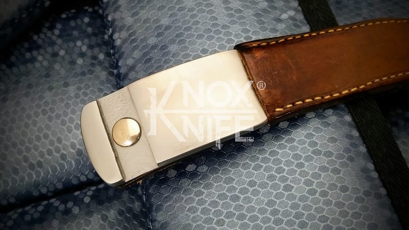 Bead Blasted 'Gentleman' Spear Belt Buckle Knife & Belt - Custom Knox Knife - Image 2